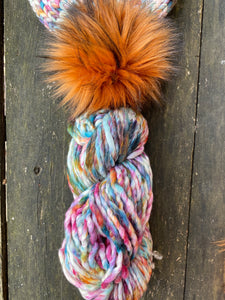 Malabrigo Rasta Molino NEW Eclectica Collection super bulky KNITTING KIT 1 skein 1 faux fur pom
