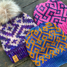 Load image into Gallery viewer, Here&#39;s Looking at You Beanie Knitting PATTERN colorwork fair isle
