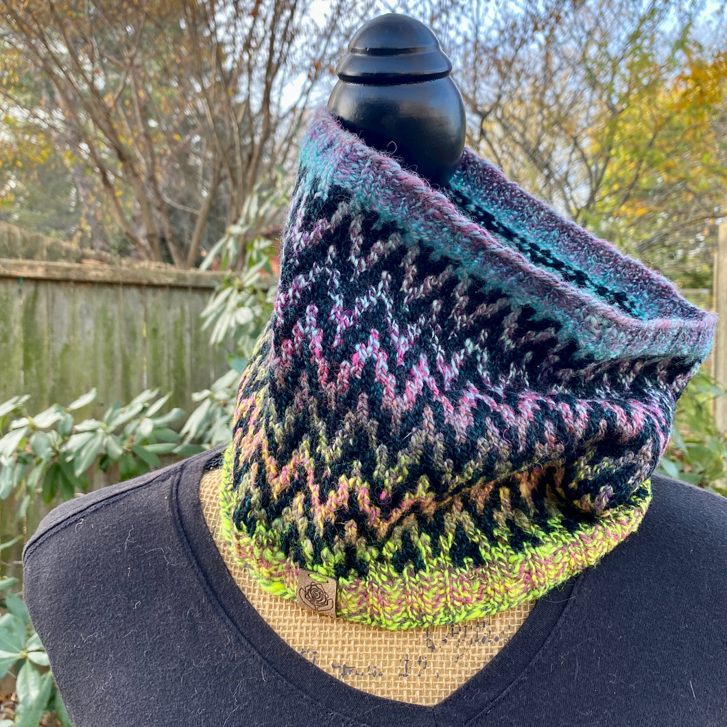 The Find Your Way Cowl hand knit women's luxury neck warmer 100% merino wool