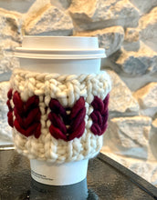 Load image into Gallery viewer, The Heartbreaker Earwarmer with bonus coffee cozy digital knitting super bulky PATTERN
