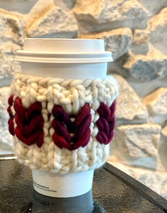 The Heartbreaker Earwarmer with bonus coffee cozy digital knitting super bulky PATTERN