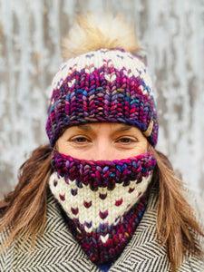 Luxury hand knit pink blue purple ivory cowl winter accessories warm neck fashion fall cozy
