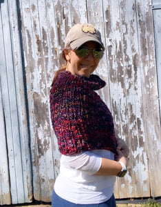 Luxury hand knit 100% merino wool stylish shrug cowl accessory spring fall winter designer