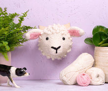 Load image into Gallery viewer, Taxidermy head KNITTING KIT Mini sheep cute home decor nursery baby kids
