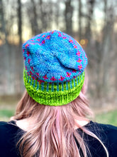 Load image into Gallery viewer, The Happiest of Hats Knitting PATTERN color work flowers baby to adult sizes
