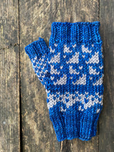 Load image into Gallery viewer, The Feeding Frenzy Fingerless Mitts Knitting PATTERN color work sharks waves
