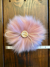 Load image into Gallery viewer, MADE TO ORDER Fun and funky silky blush pink faux fur pom pom with wooden button
