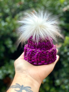MADE TO ORDER Pack of 5 Bitty Beanie poms green brown silver cream teal purple wild