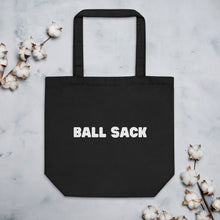 Load image into Gallery viewer, MADE TO ORDER Ball Sack project bag knitters crocheters funny yarn fiber artist Eco Tote Bag
