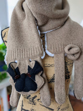 Load image into Gallery viewer, C.R.Woolie pug scarf upcycled faux fur lined scarf unisex mens womens dog slow fashion
