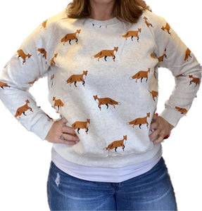 Fun colorful whimsical favorite crewneck sweatshirt birds birdcage fox foxes